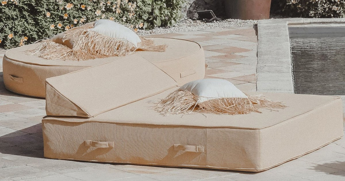 Casa Padrino tumbona de jard¨ªn doble de lujo beige 180 x 160 cm