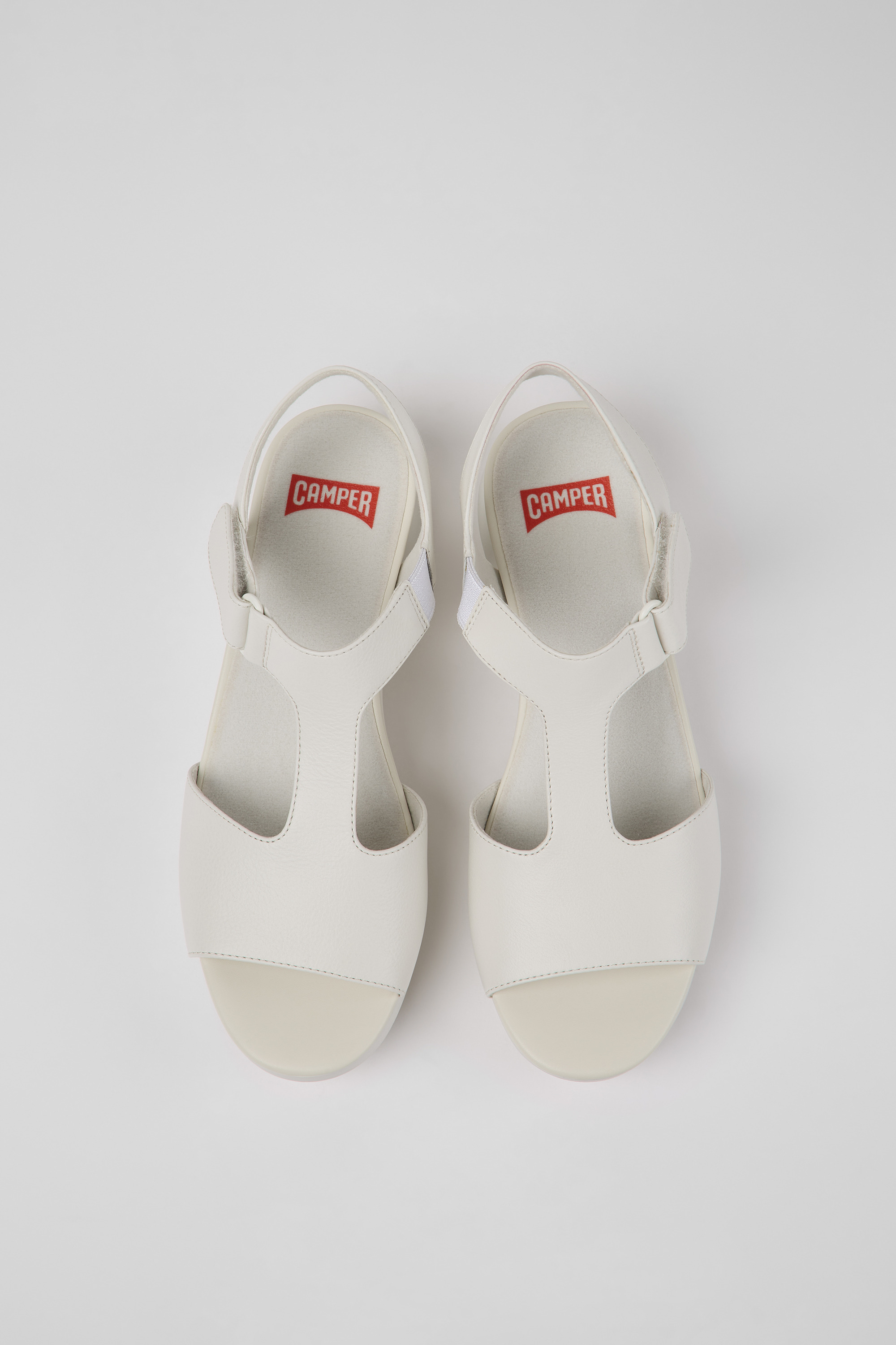 Balloon - White leather sandals for women