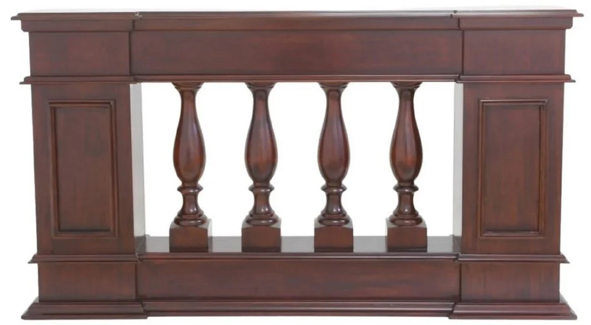 Casa Padrino separador de ambientes de caoba barandilla Art Nouveau de lujo marr¨®n oscuro / lat¨®n 180 x 30 x A. 100 cm - Separador de ambientes de madera maciza - Muebles Barrocos y Art Nouveau