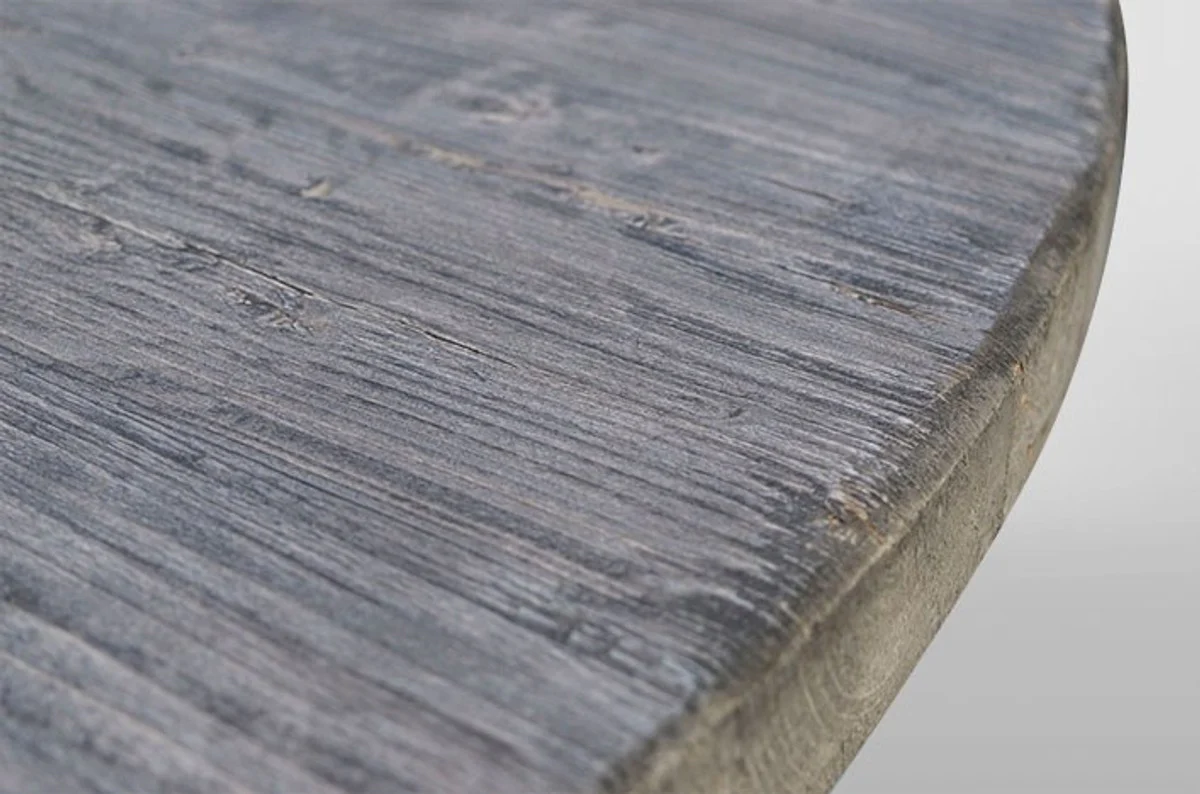 Casa Padrino villa dining table Round Oak Rustic Grey - Baroque table solid oak