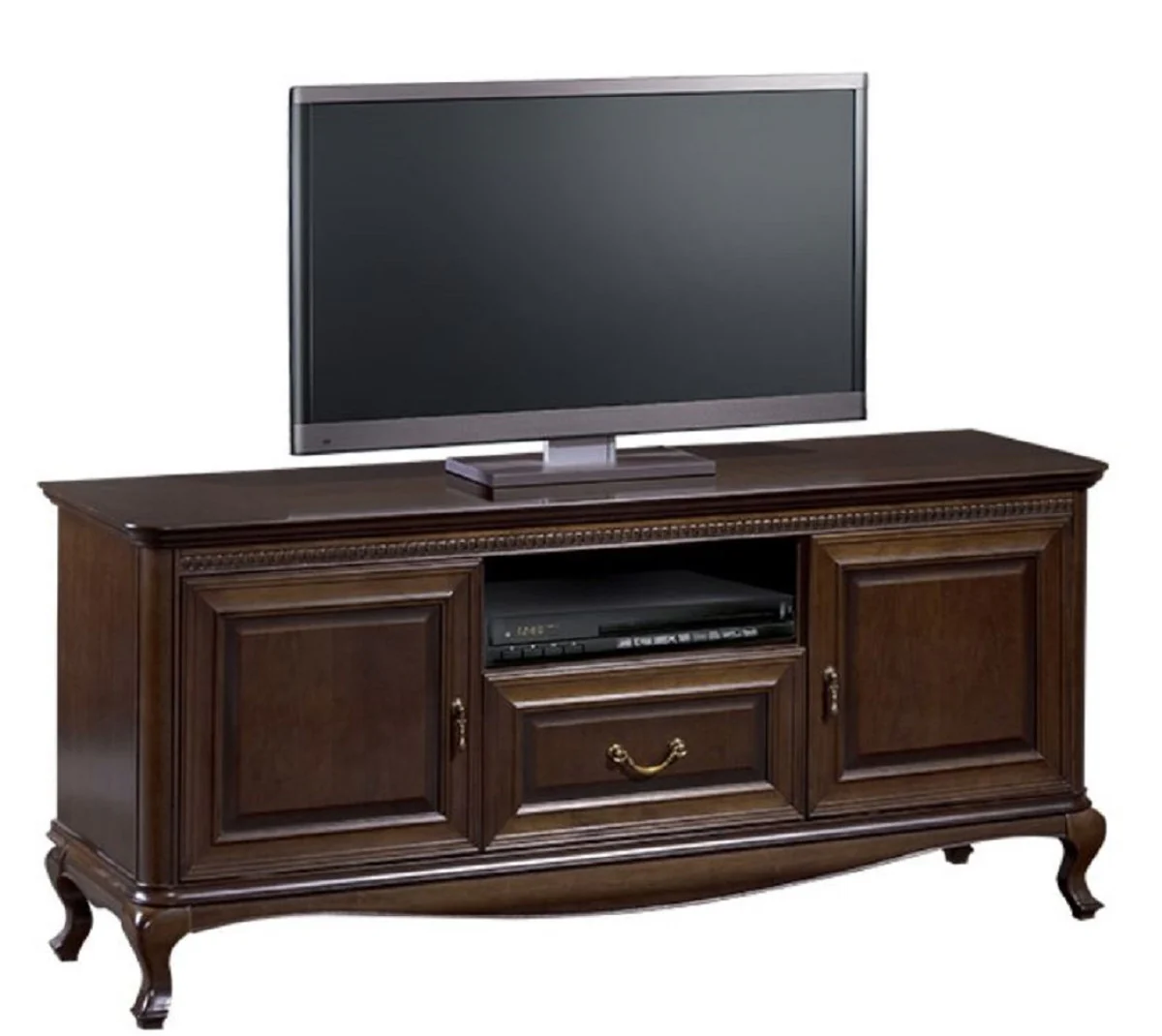 Casa Padrino aparador art nouveau de lujo marr¨®n oscuro 152 x 45,6 x H. 68,2 cm - Mueble de Televisi¨®n con 2 Puertas y Caj¨®n - Muebles de Sala