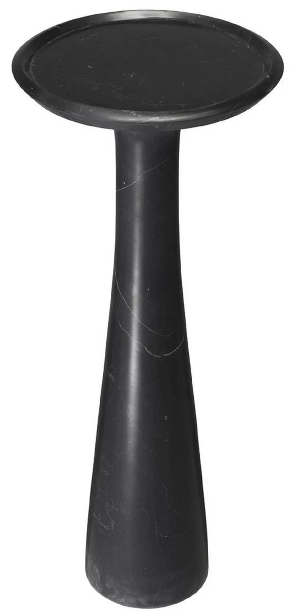 Casa Padrino mesa auxiliar de lujo negro ? 30 x A. 71,5 cm - Mesa auxiliar redonda de m¨¢rmol de alta calidad - Muebles de sal¨®n de lujo