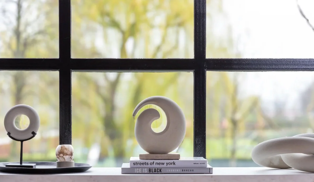 Casa Padrino bandeja de aluminio de lujo negro mate 40 cm - Accesorios decorativos