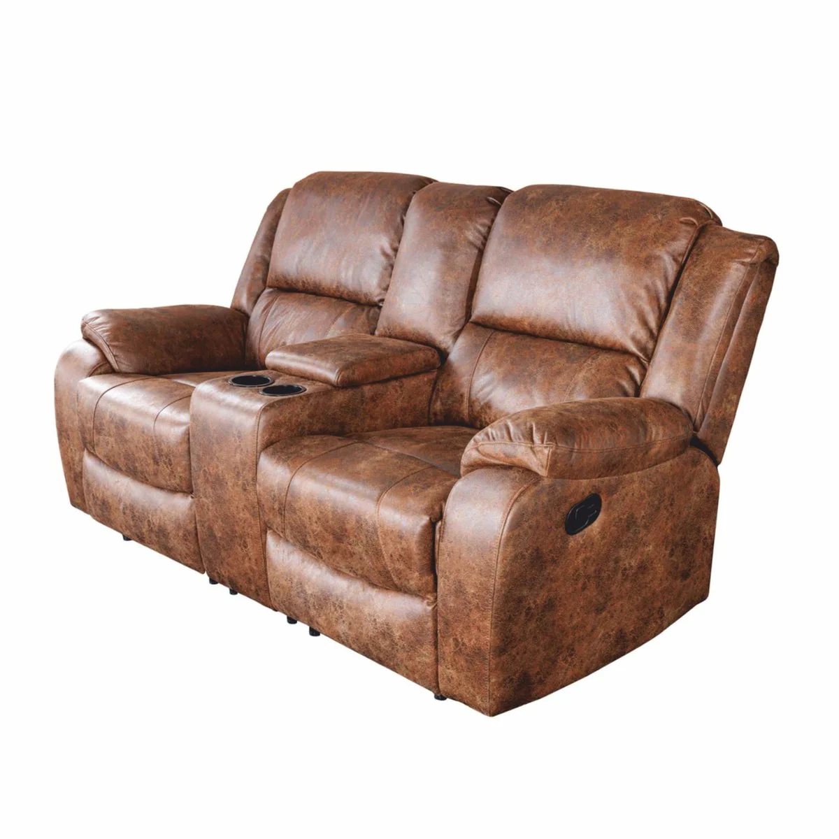 Casa Padrino sill¨®n de cine de 2 plazas de cuero artificial marr¨®n antiguo 188 cm - Muebles de sal¨®n