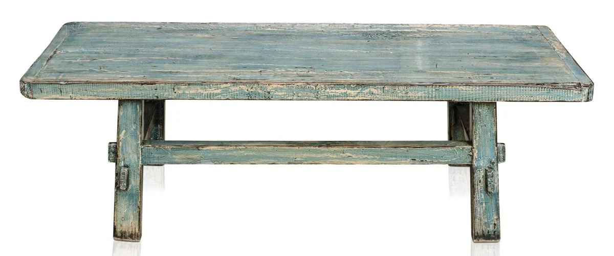 Casa Padrino country style coffee table antique style blue 140 x 54 x H. 43 cm - Country Style Living Room Furniture