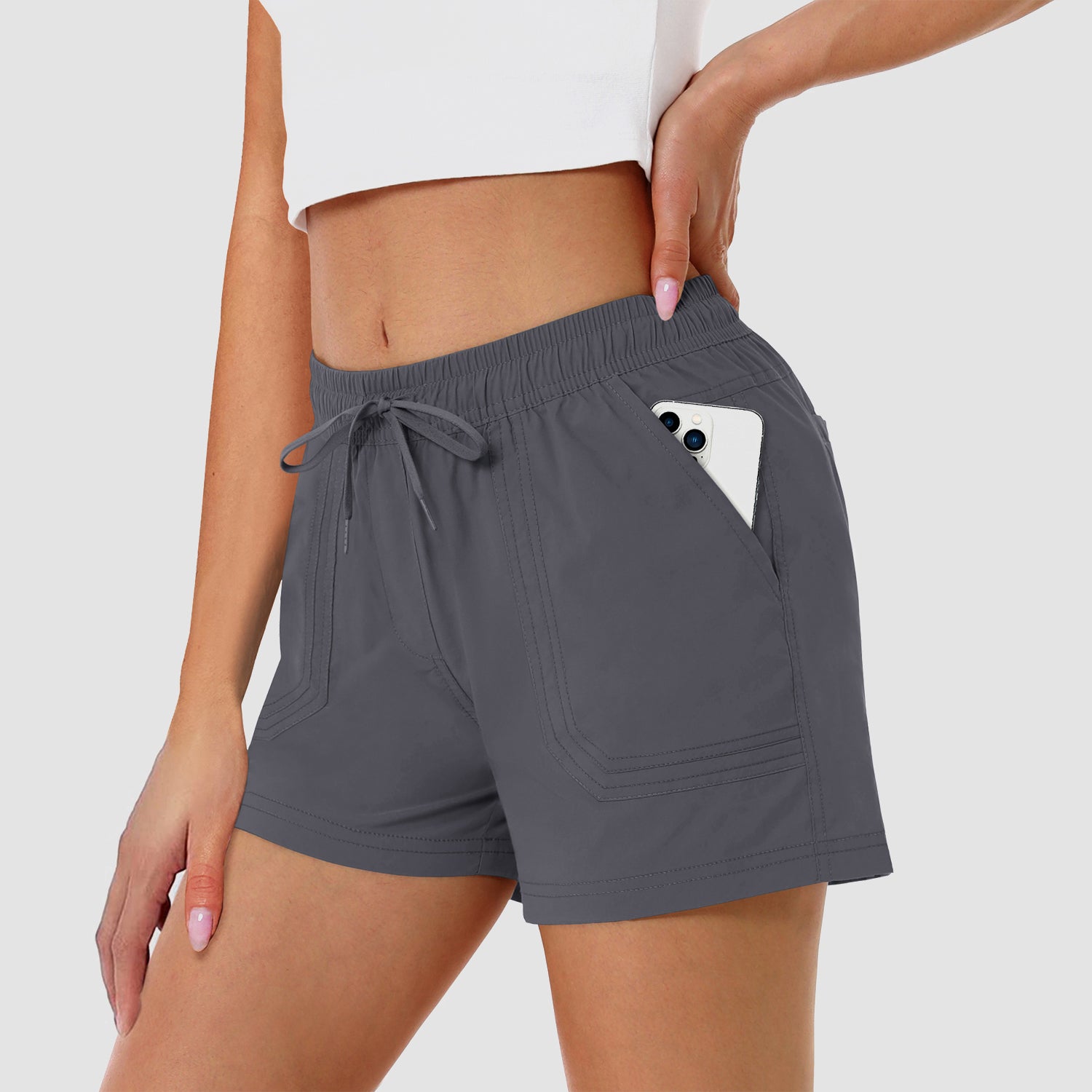 Women's Running Shorts Gym Workout Quick Dry Relaxed Fit Casual Shorts with 2 Pockets