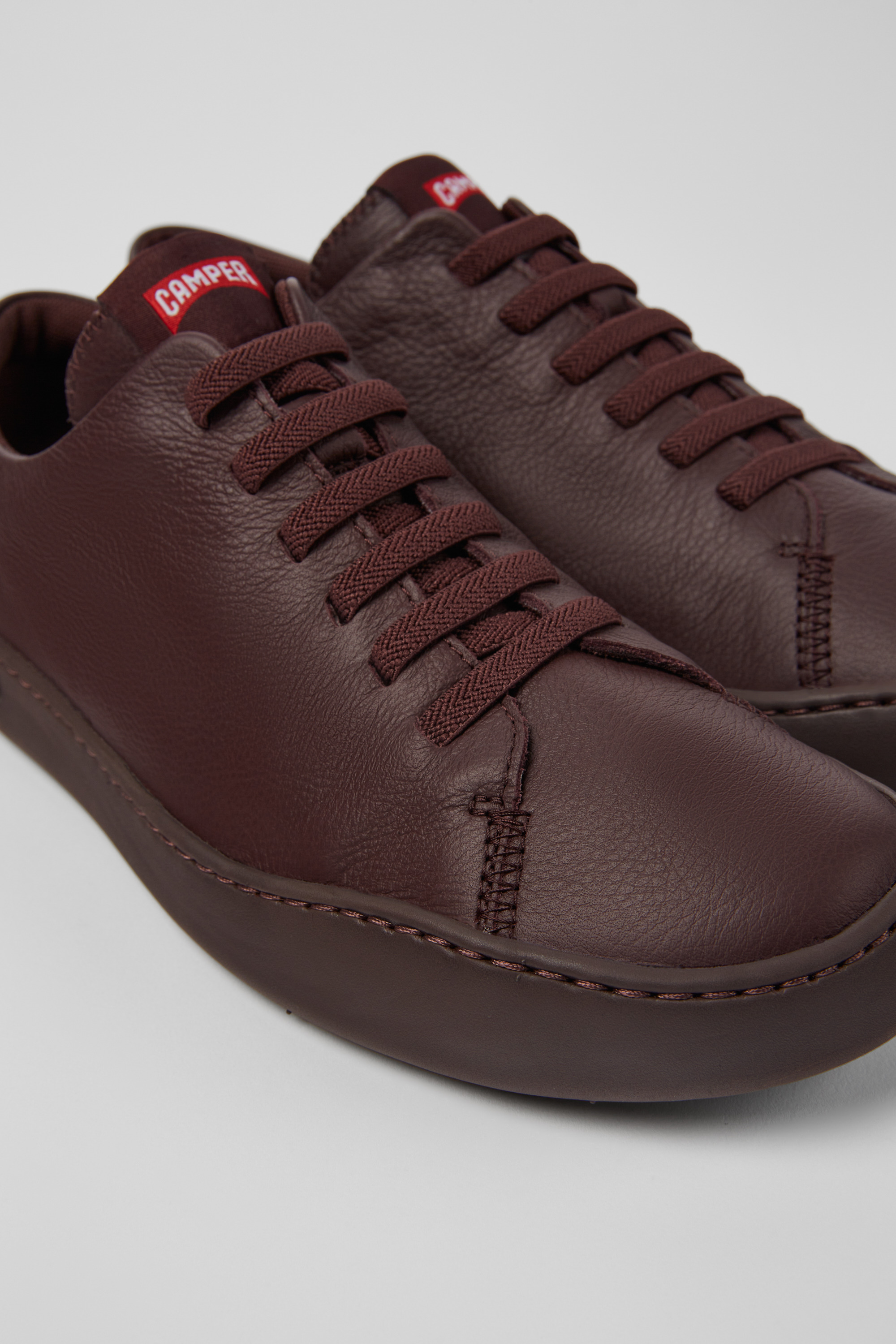 Peu Touring - Burgundy leather sneakers for men