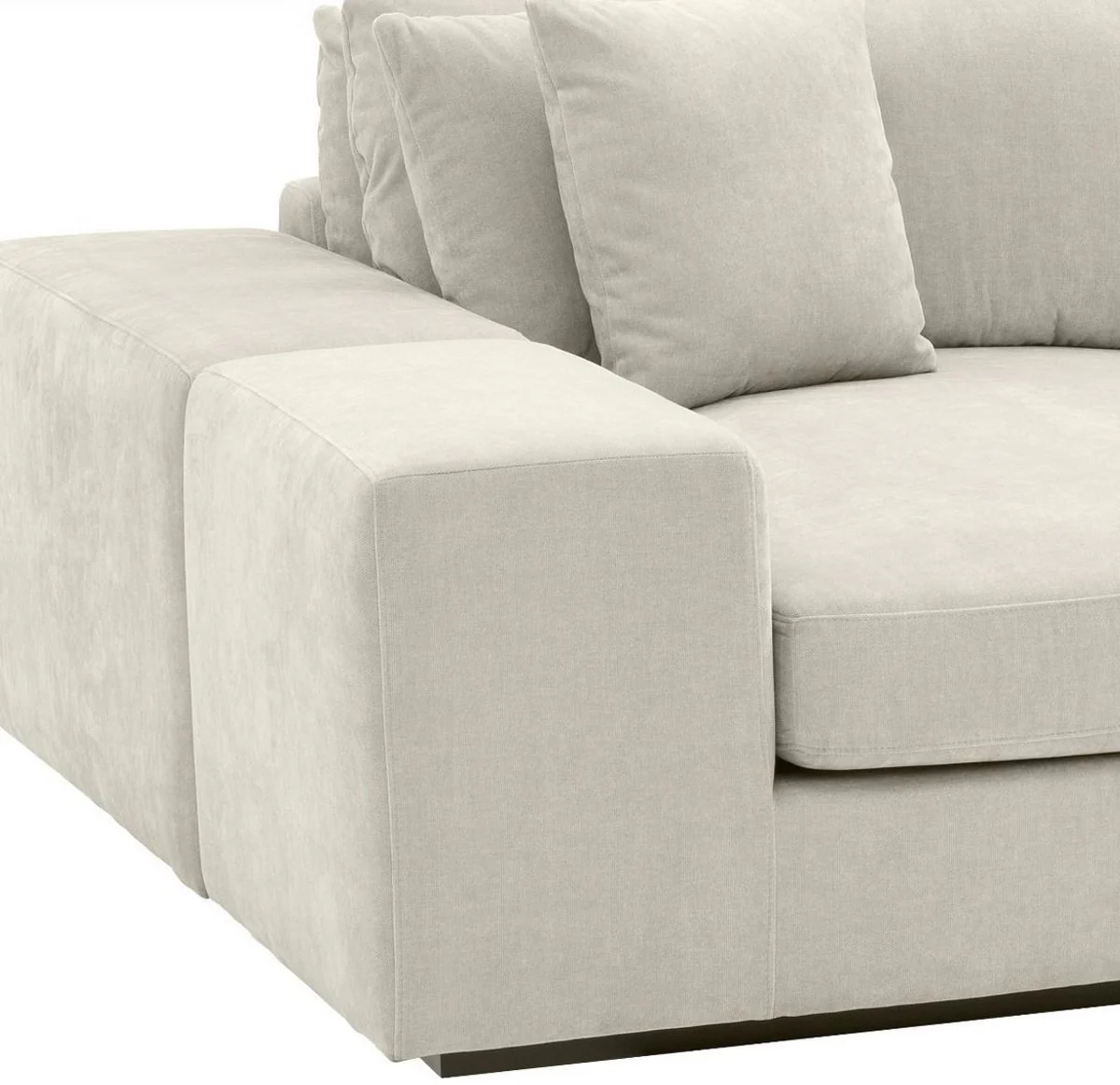 Casa Padrino sof¨¢ esquinero de lujo arena / negro 380 x 200 x H. 90 cm - Sof¨¢ de Sal¨®n con Cojines - Calidad de Lujo