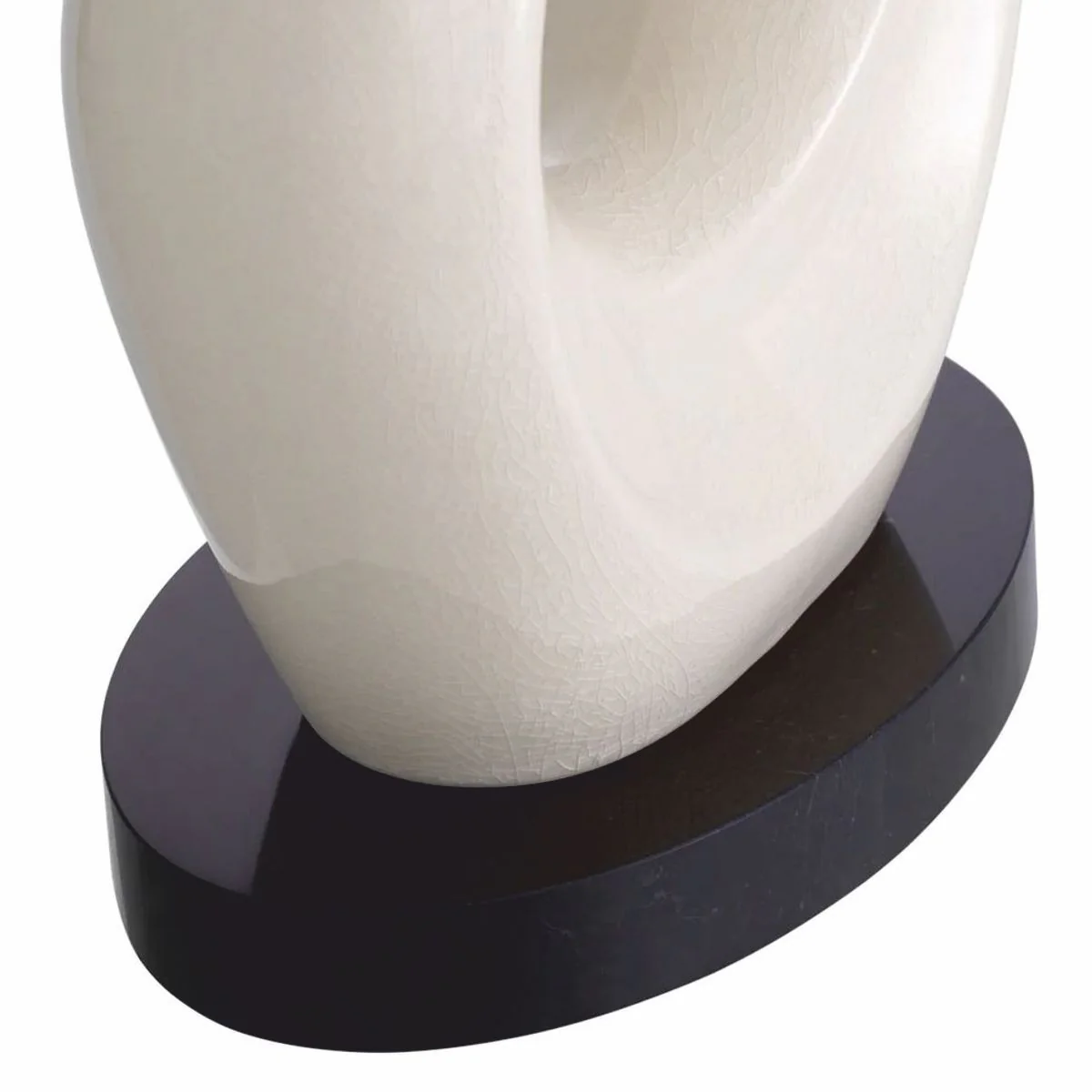 Casa Padrino l¨¢mpara de mesa de cer¨¢mica de lujo con pantalla ovalada blanco / negro / gris A. 89 cm