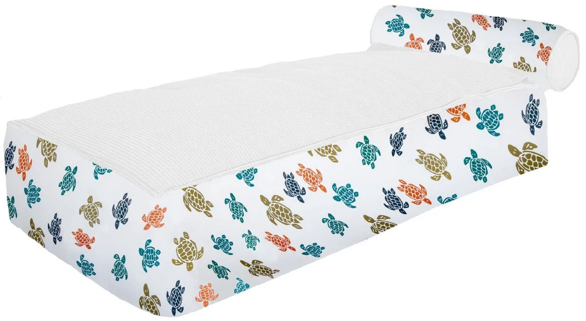 Casa Padrino tumbona de agua de lujo con reposacabezas blanco / colorido 180 cm