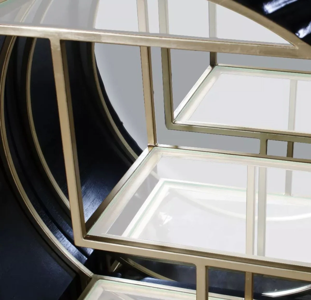 Casa Padrino armario bar de lujo negro / lat¨®n 178 x 45 x A. 140 cm - Armario bar de madera maciza - Muebles de bar - Muebles de sal¨®n - Muebles de hotel - Muebles de lujo