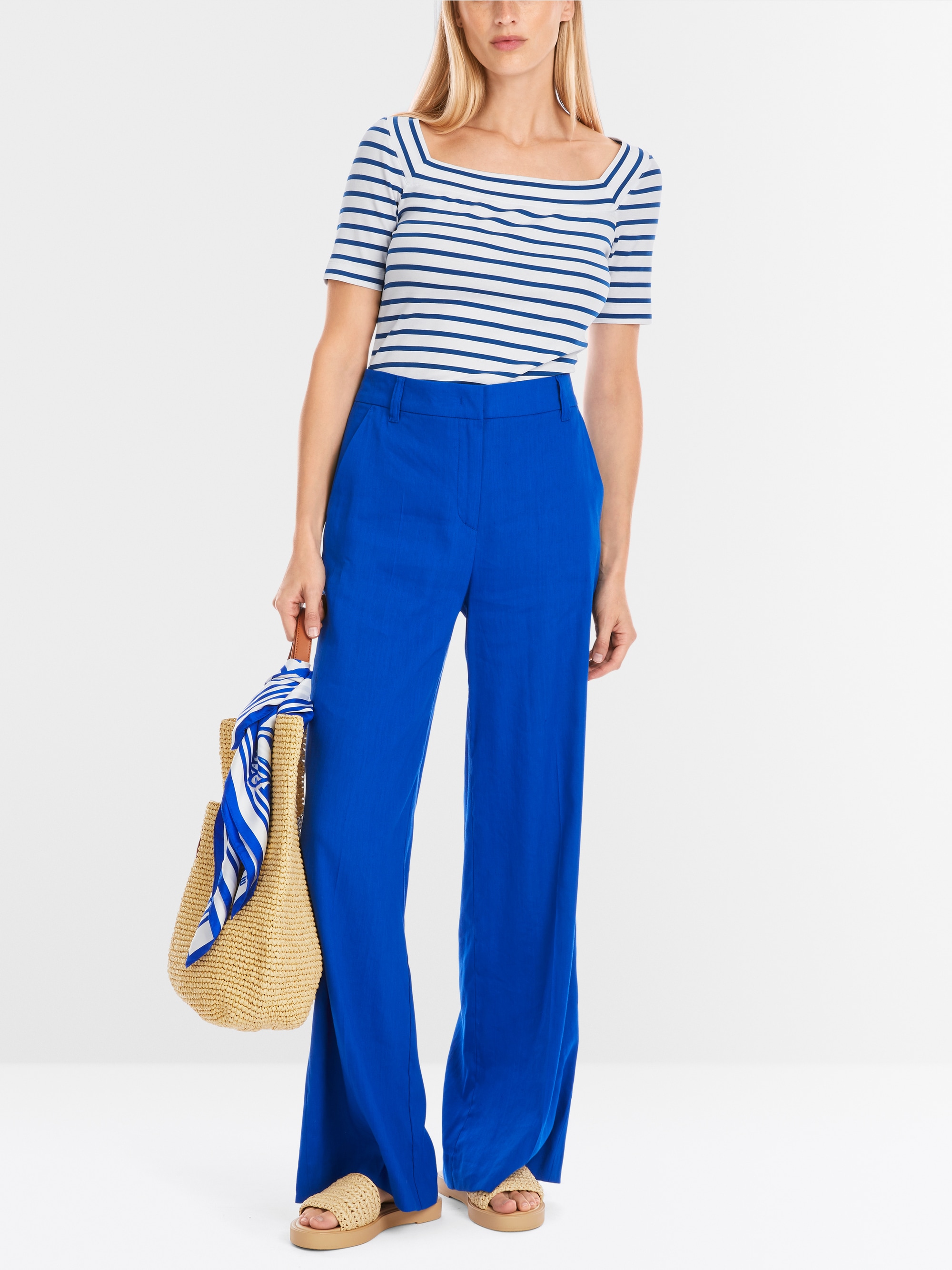 Marc-Cain Striped T-shirt with square neckline