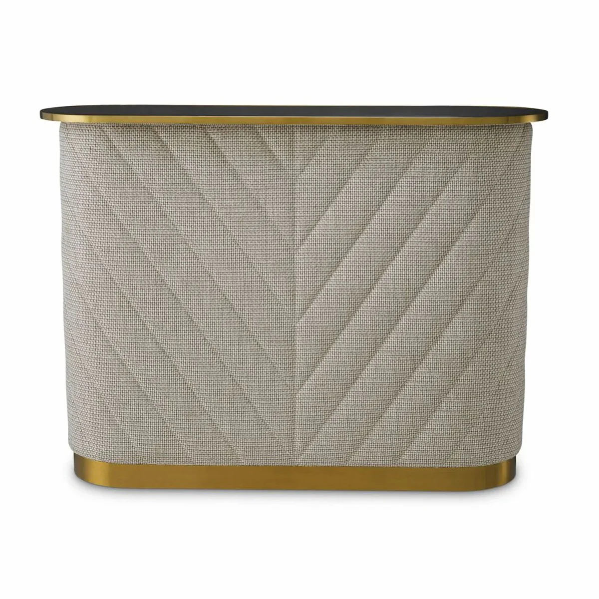 Casa Padrino barra de bar de lujo con tapa de vidrio crema blanco / negro / lat¨®n 140 cm - Muebles de bar