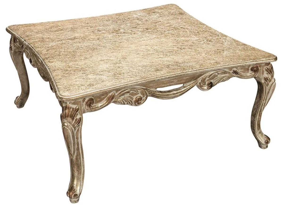 Casa Padrino mesa de centro barroco de lujo oro antiguo 100 x 100 x A. 45 cm - Mesa de sal¨®n cuadrada de estilo antiguo - Muebles de Sala de Estilo Barroco