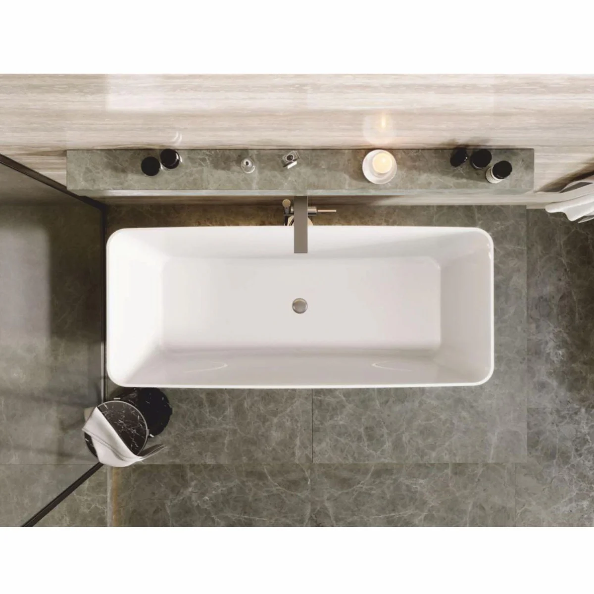 Casa Padrino bañera de lujo independiente blanco alto brillo 180 cm - Muebles de baño