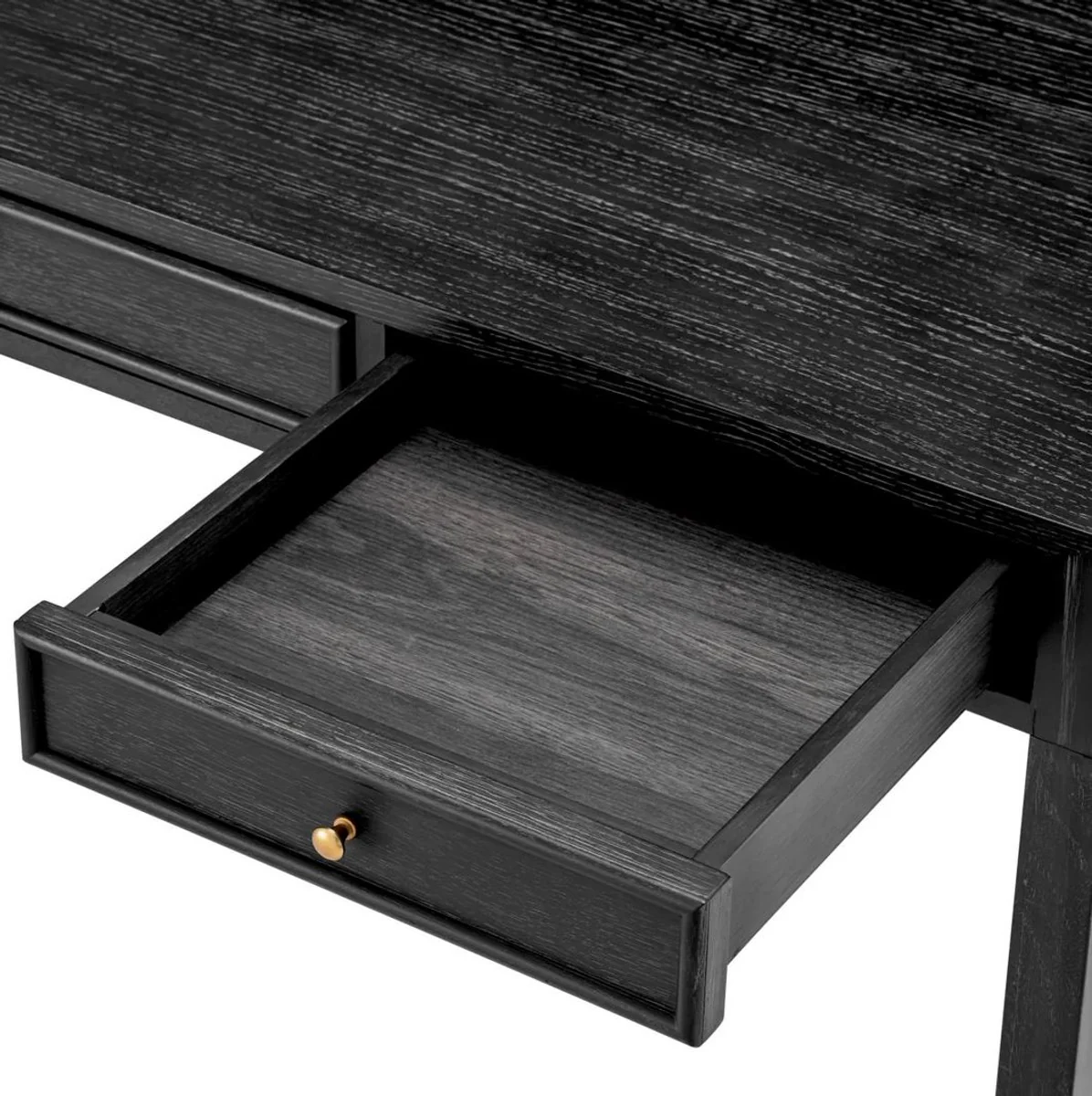 Casa Padrino escritorio de lujo negro gris / lat¨®n 130 cm