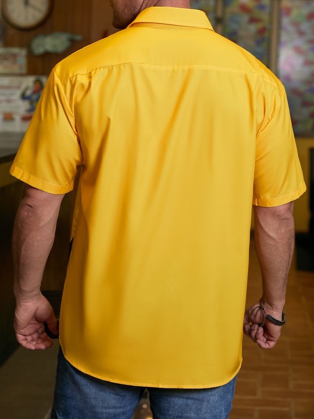 Cartoon Chest Pocket Short Sleeves Casual Shirt