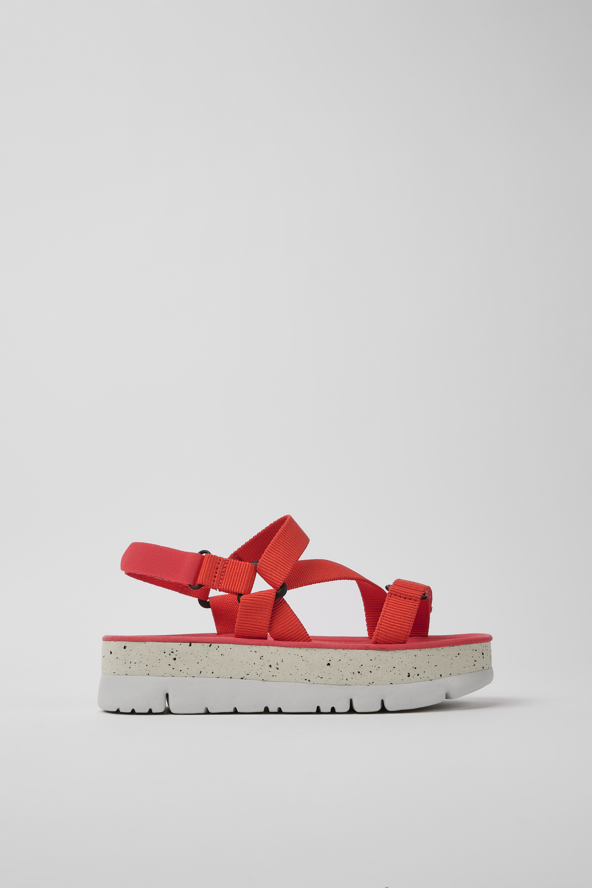 Oruga Up - Red recycled PET sandals for women