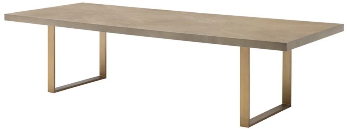 Casa Padrino mesa de comedor mesa de cocina marr¨®n / lat¨®n 300 x 115 x H. 75 cm - Muebles de Cocina de Lujo