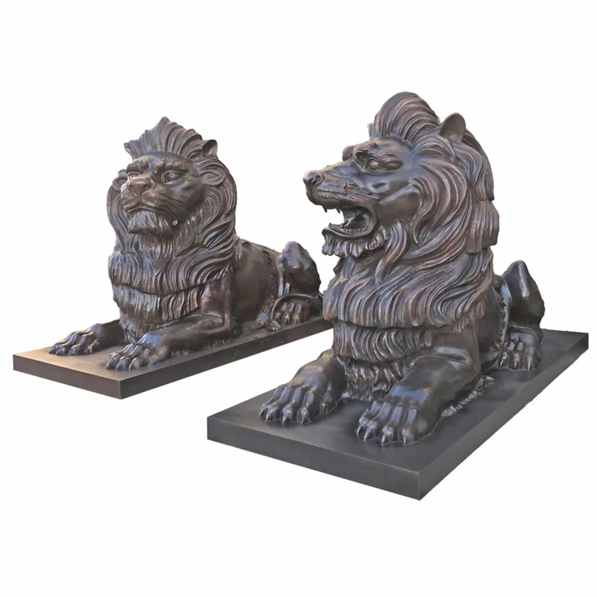 Casa Padrino conjunto de esculturas de lat¨®n para decoraci¨®n de jard¨ªn Art Nouveau leones bronce 280 cm