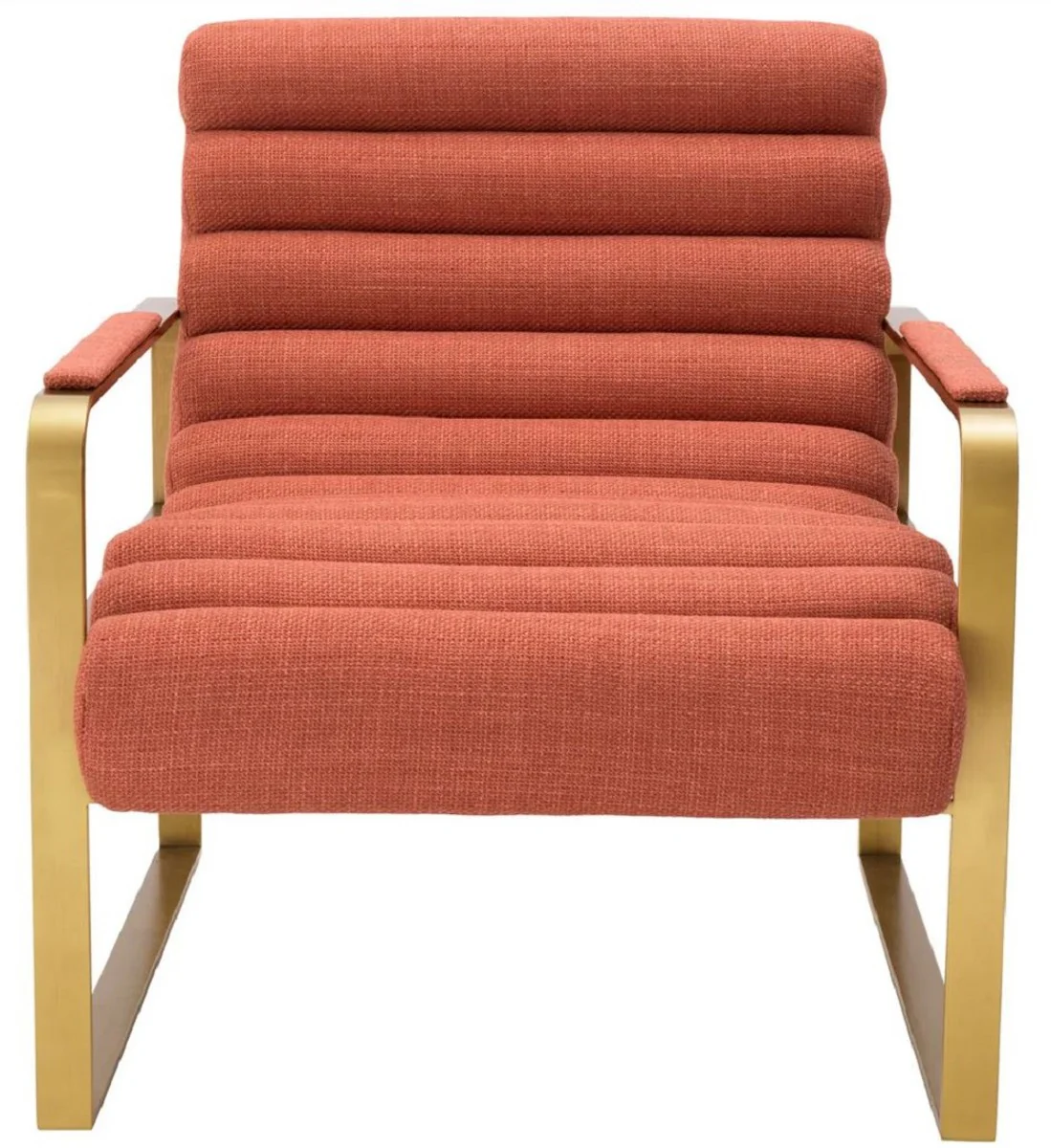 Casa Padrino sill¨®n de lujo naranja / lat¨®n 68,5 x 88 x A. 77 cm - Sill¨®n de sal¨®n - Sill¨®n de hotel - Muebles de sal¨®n - Muebles de hotel - Muebles de lujo - Interiores de lujo