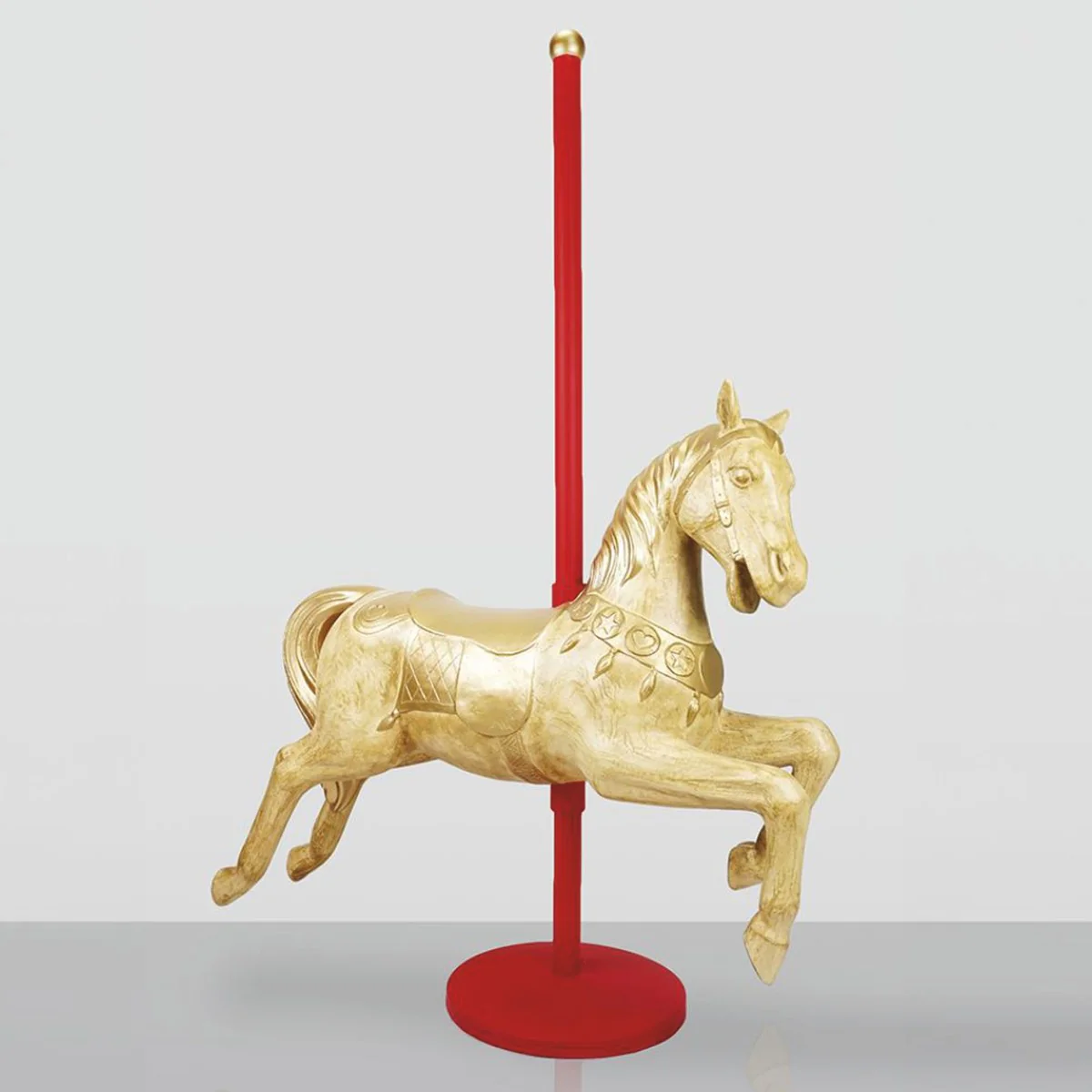 Casa Padrino carrusel infantil decorativo de lujo con caballo oro / rojo 150 x Al. 200 cm