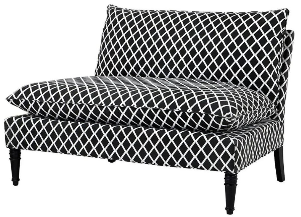 Casa Padrino sof¨¢ de sal¨®n blanco / negro 129.5 x 91 x H. 89 cm - muebles de dise?o