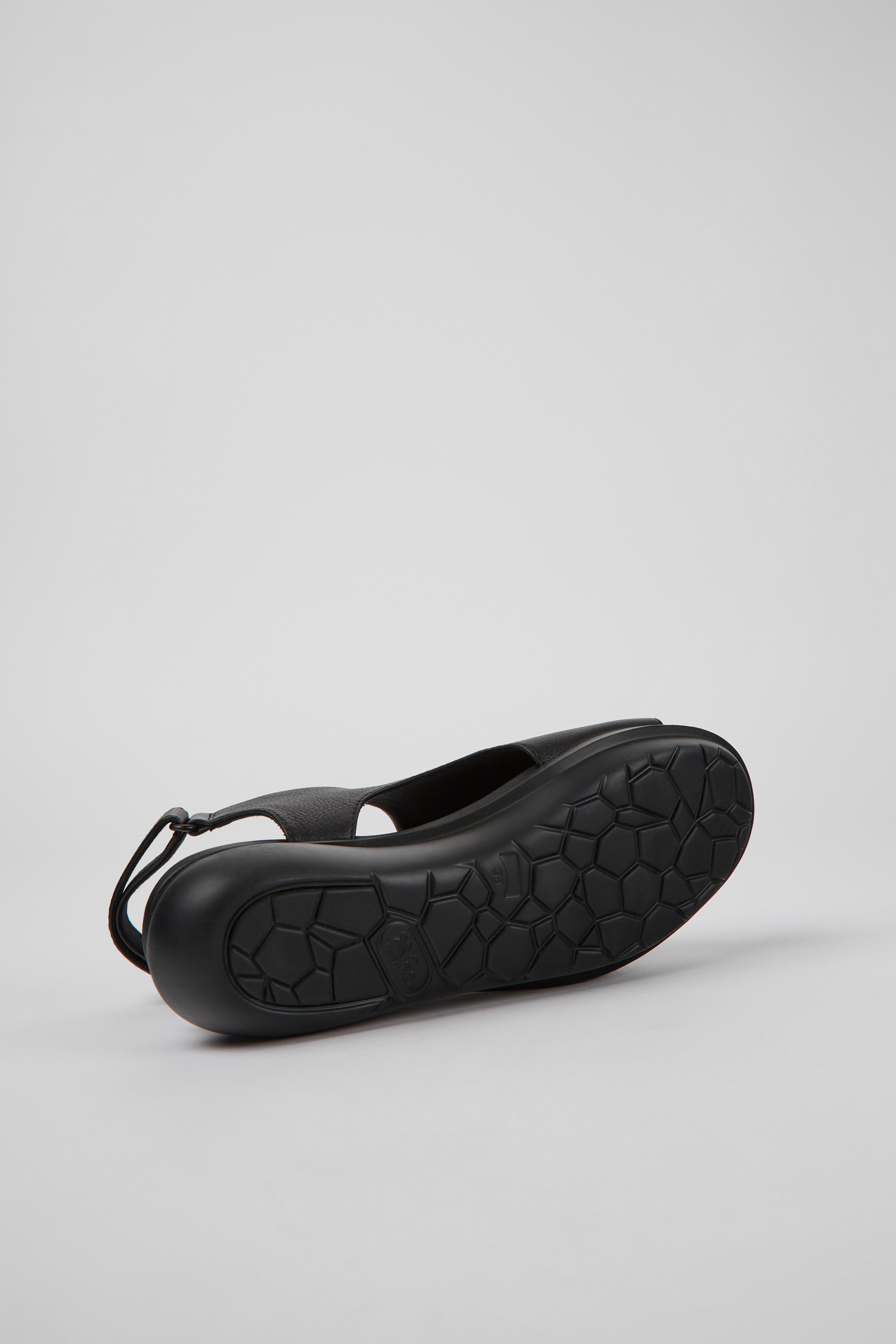 Balloon - Black leather sandals for women