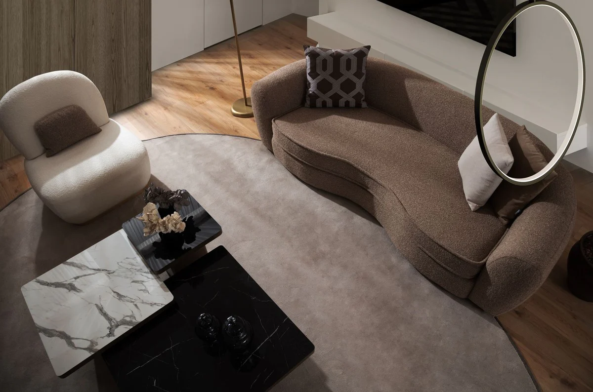 Casa Padrino sof¨¢ de lujo marr¨®n / negro 250 x 106 x A. 72 cm - Sof¨¢ de sal¨®n - Sof¨¢ de hotel - Muebles de sal¨®n - Interiores de sal¨®n - Muebles de hotel - Muebles de lujo - Interiores de lujo