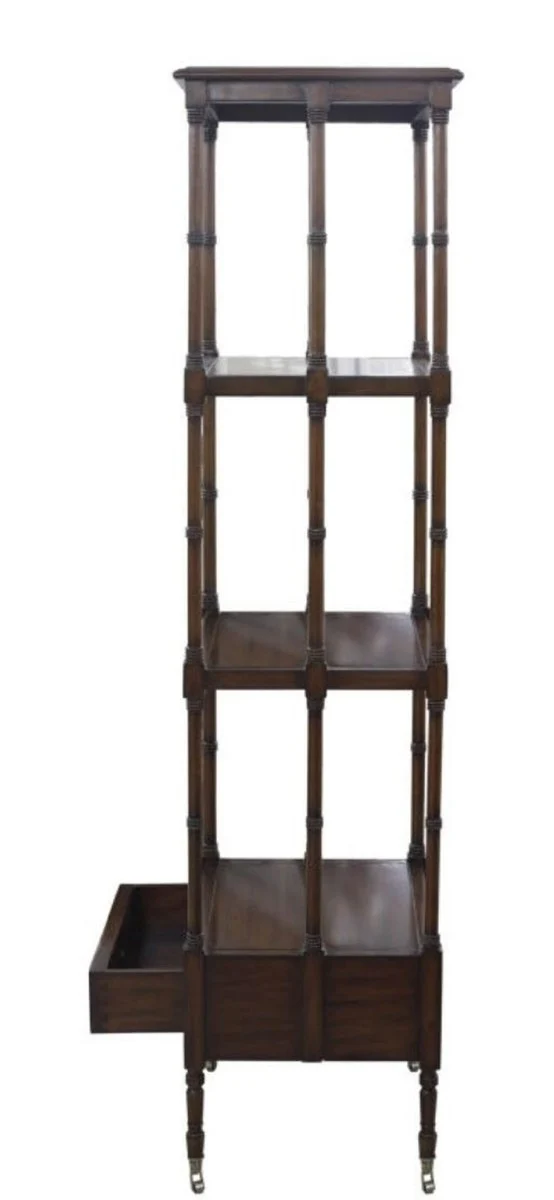 Casa Padrino mueble de la sala de estar / armario de estanter¨ªa con caj¨®n de lujo marr¨®n oscuro 44 x 36 x H. 163 cm - Muebles de Sala de Estar de Lujo