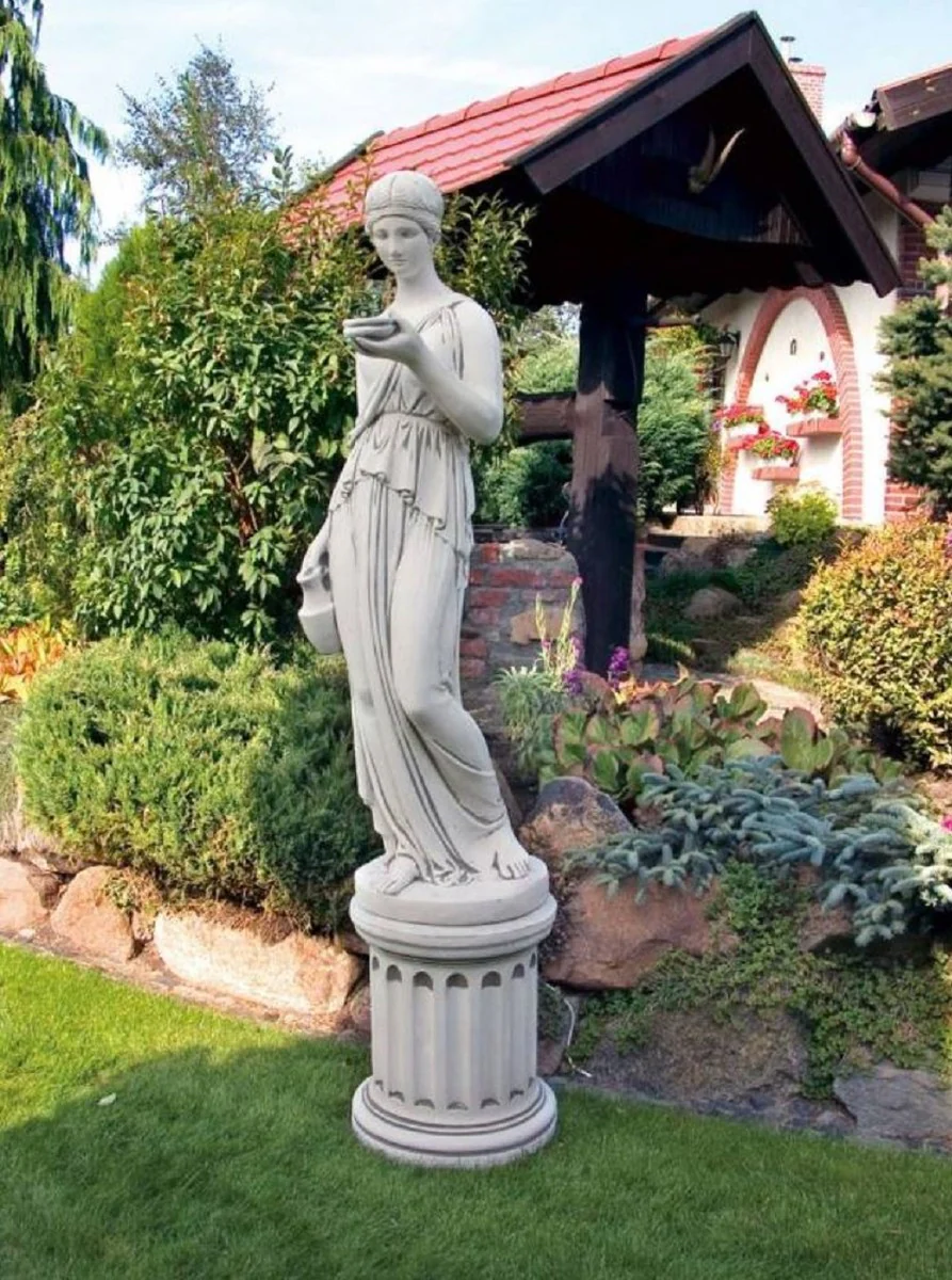 Casa Padrino Escultura de Decoraci¨®n de Jard¨ªn Art Nouveau Gris A. 165 cm - Figura de Piedra para Decoraci¨®n de Jard¨ªn Elegante - Accesorios de Decoraci¨®n de Jard¨ªn Barroco y Art Nouveau
