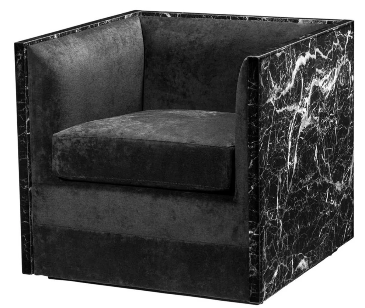 Casa Padrino sillón de hotel de lujo negro 71 x 70 x H. 68 cm - edición limitada