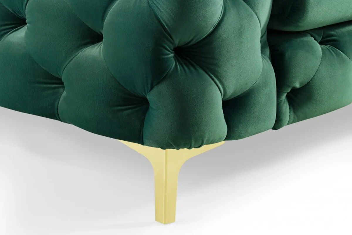 Sof¨¢ Chesterfield Casa Padrino en verde / dorado 240 x 97 x H 73 cm - Sof¨¢ Chesterfield de dise?o