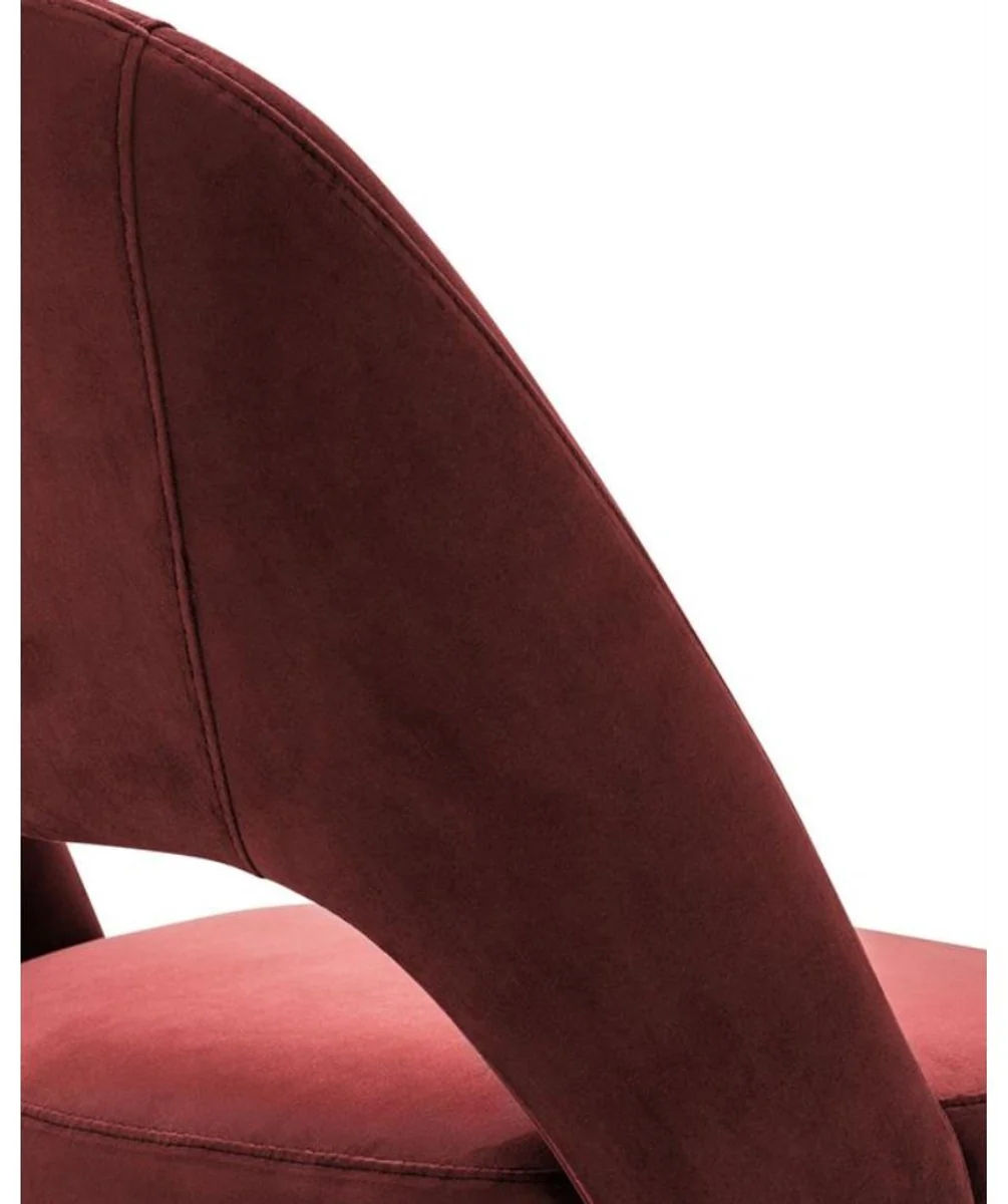 Casa Padrino luxury dining chair burgundy / black 52 x 58 x H. 85 cm - Luxury Dining Room Furniture