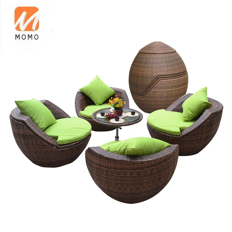 Nordic Outdoor Furniture Beach Garden Balcony Stackable Ball Shape Outdoor Seater Leisure Rattan Sofa  Chair