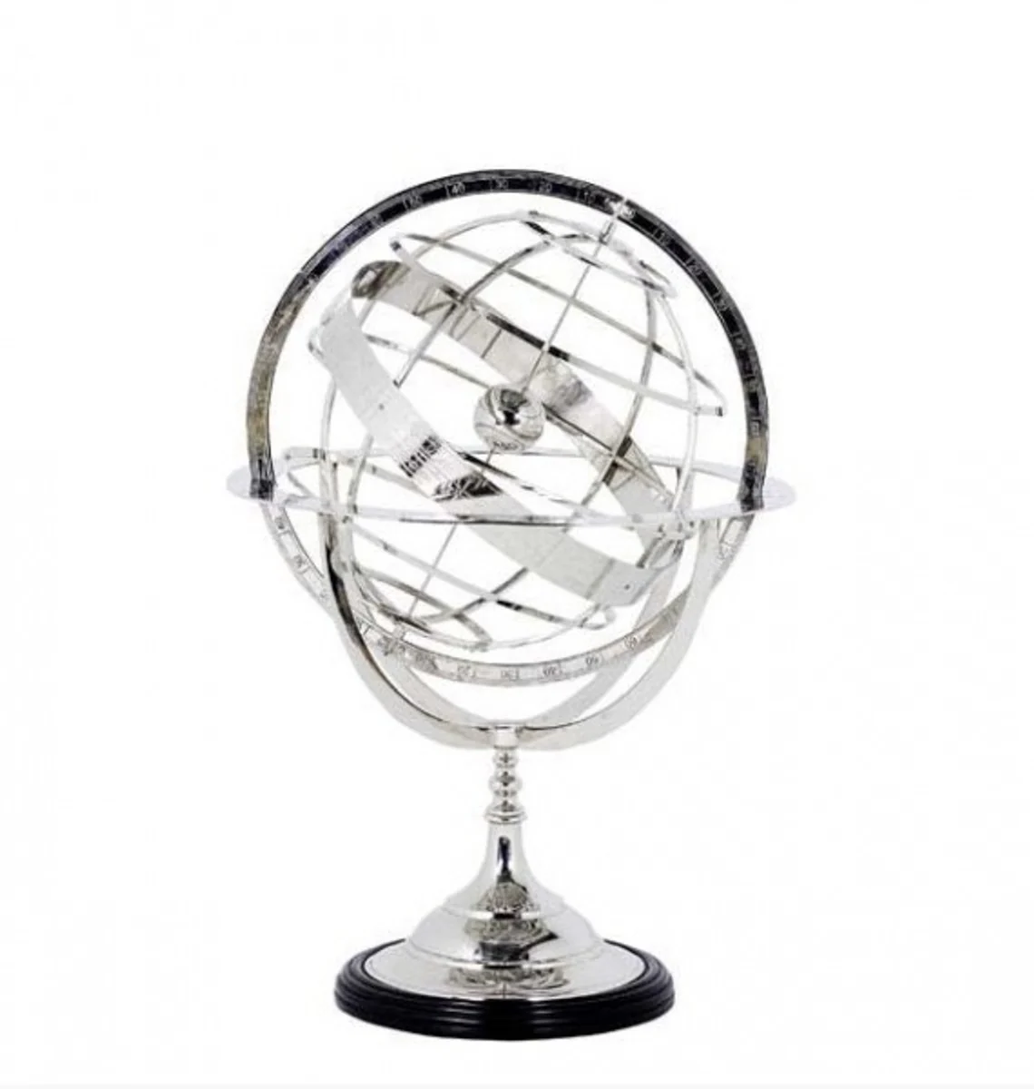 Casa Padrino luxury globe Nickel Finish Silver Height: 52 cm - Luxury Collection - Art Deco