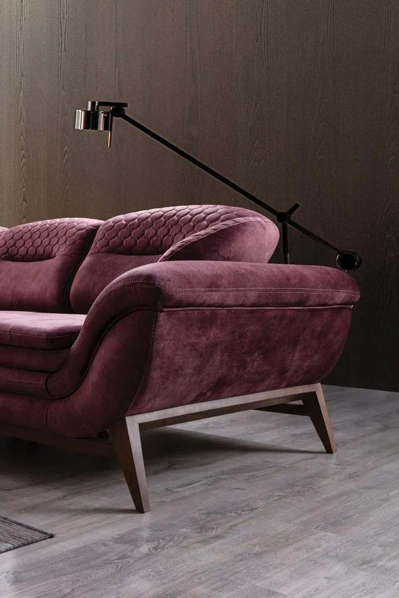 Casa Padrino sof¨¢ esquinero de lujo p¨²rpura / marr¨®n oscuro 318 x 293 x A. 85 cm - Sof¨¢ de la sala con respaldos ajustables - Muebles de Sala