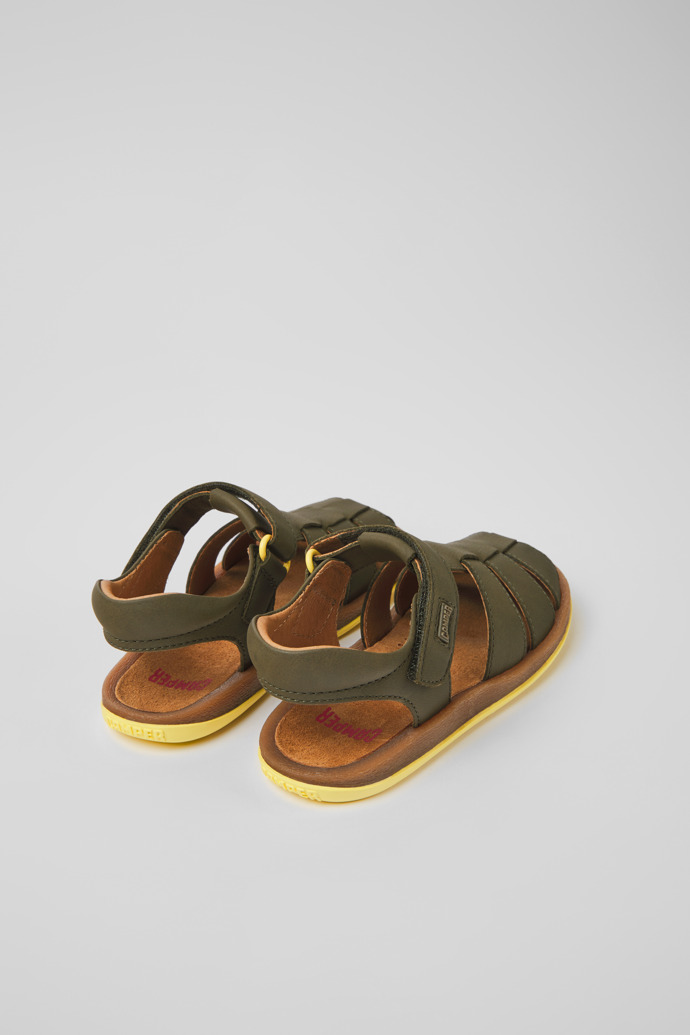 Bicho Green leather sandals for boys