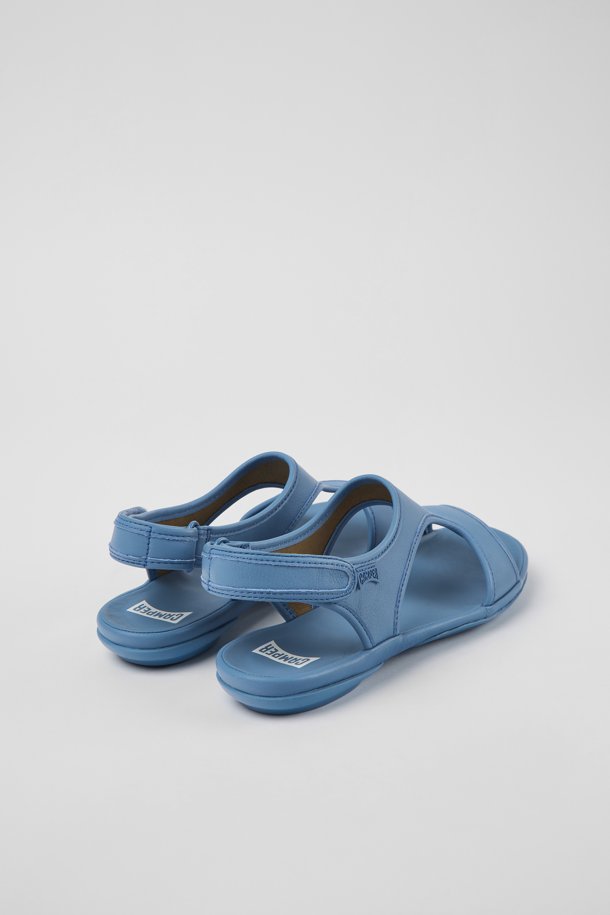 Right - Blue leather sandals for women