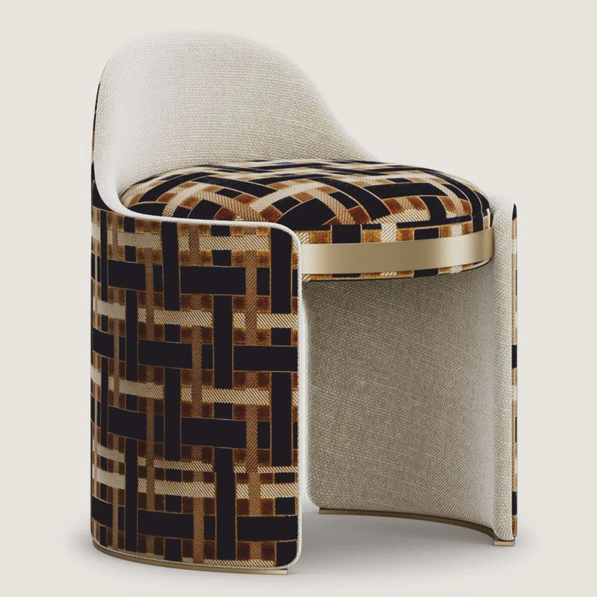 Casa Padrino Taburete de Lujo Marr¨®n / Gris / Lat¨®n Al. 60 cm - Muebles de Hotel de Lujo