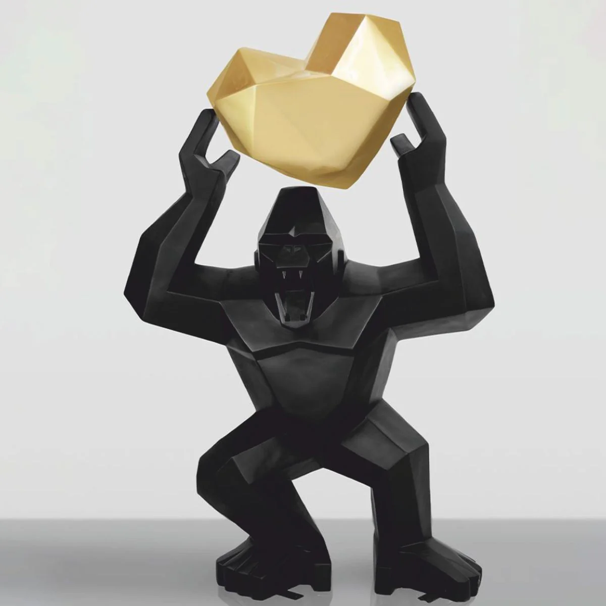 Casa Padrino escultura decorativa XXL gorila con coraz¨®n negro / oro A. 146 cm