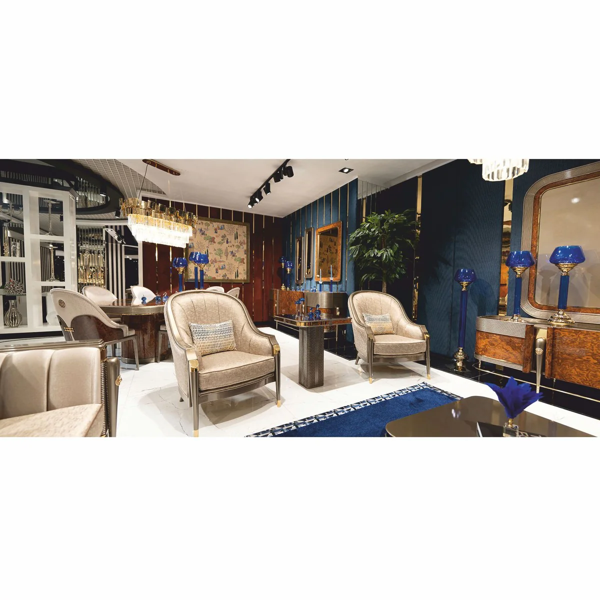 Casa Padrino sill¨®n de lujo gris / oro A. 102 cm - Muebles de sal¨®n y hotel