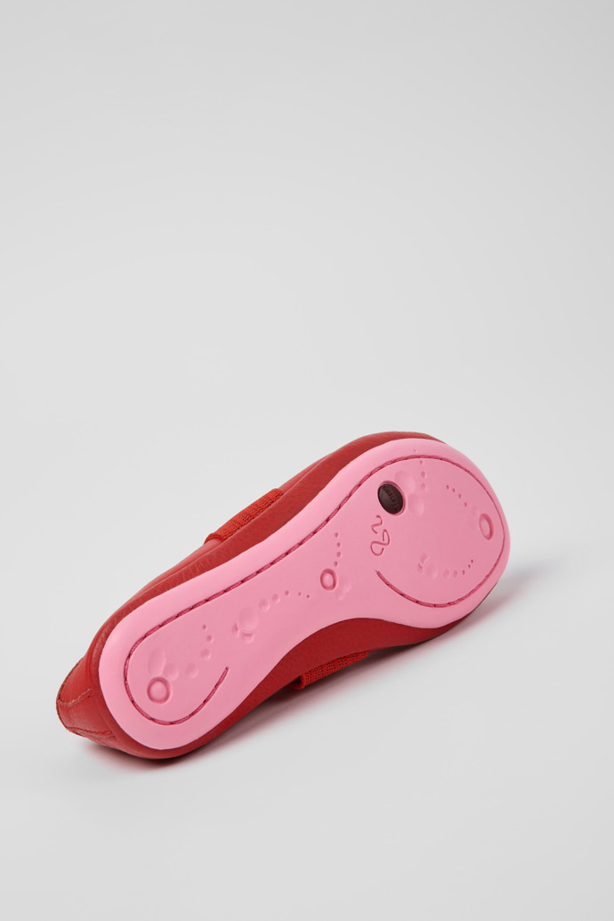 Right Red leather ballerinas for children