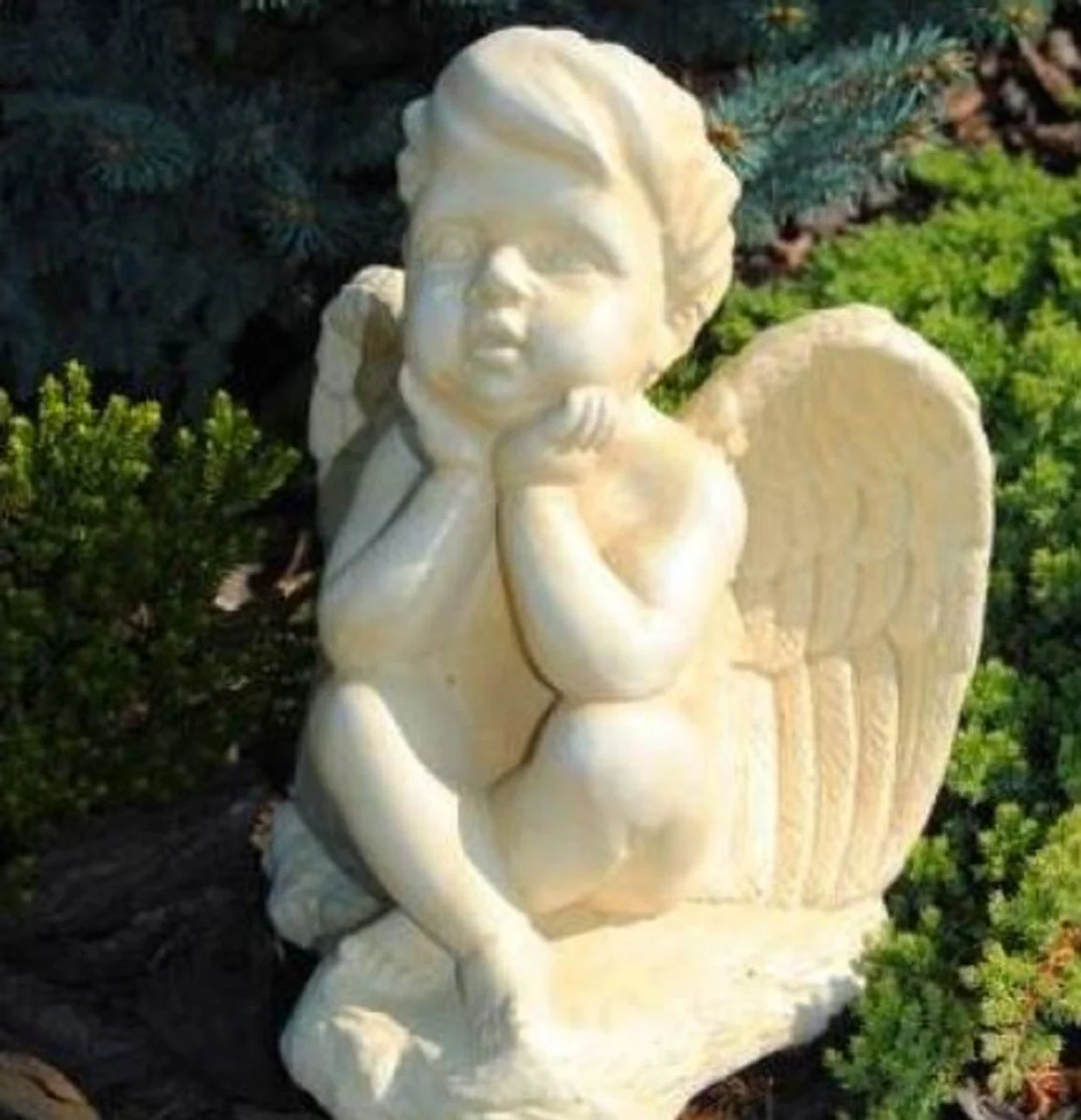 Casa Padrino Escultura de Decoraci¨®n de Jard¨ªn Art Nouveau ¨¢ngel Arena 18 x 19 x A. 24 cm - Elegante Figura de Jard¨ªn - Accesorios de Decoraci¨®n de Jard¨ªn Barrocos y Art Nouveau