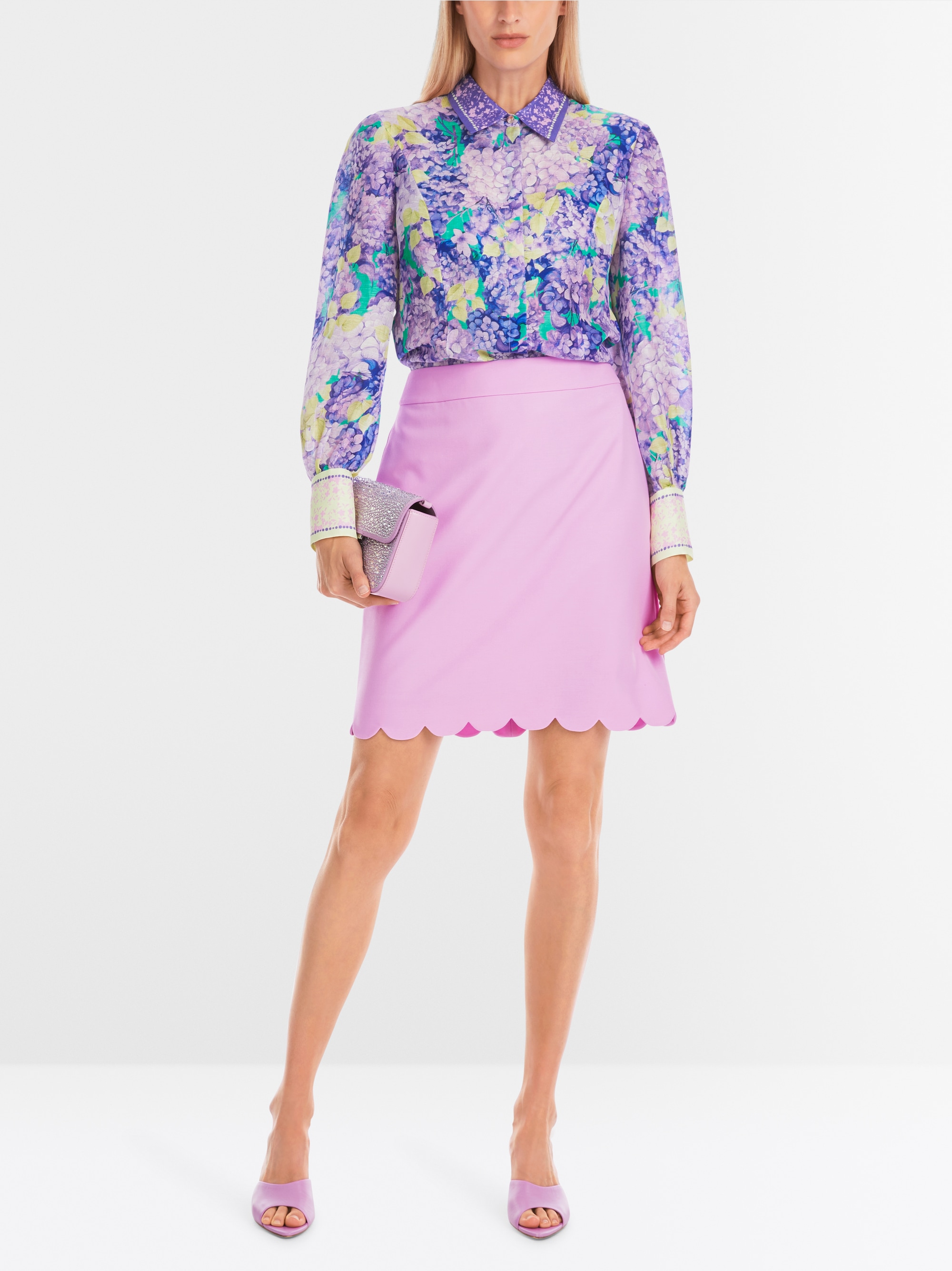 Marc-Cain Fitted blouse with floral print
