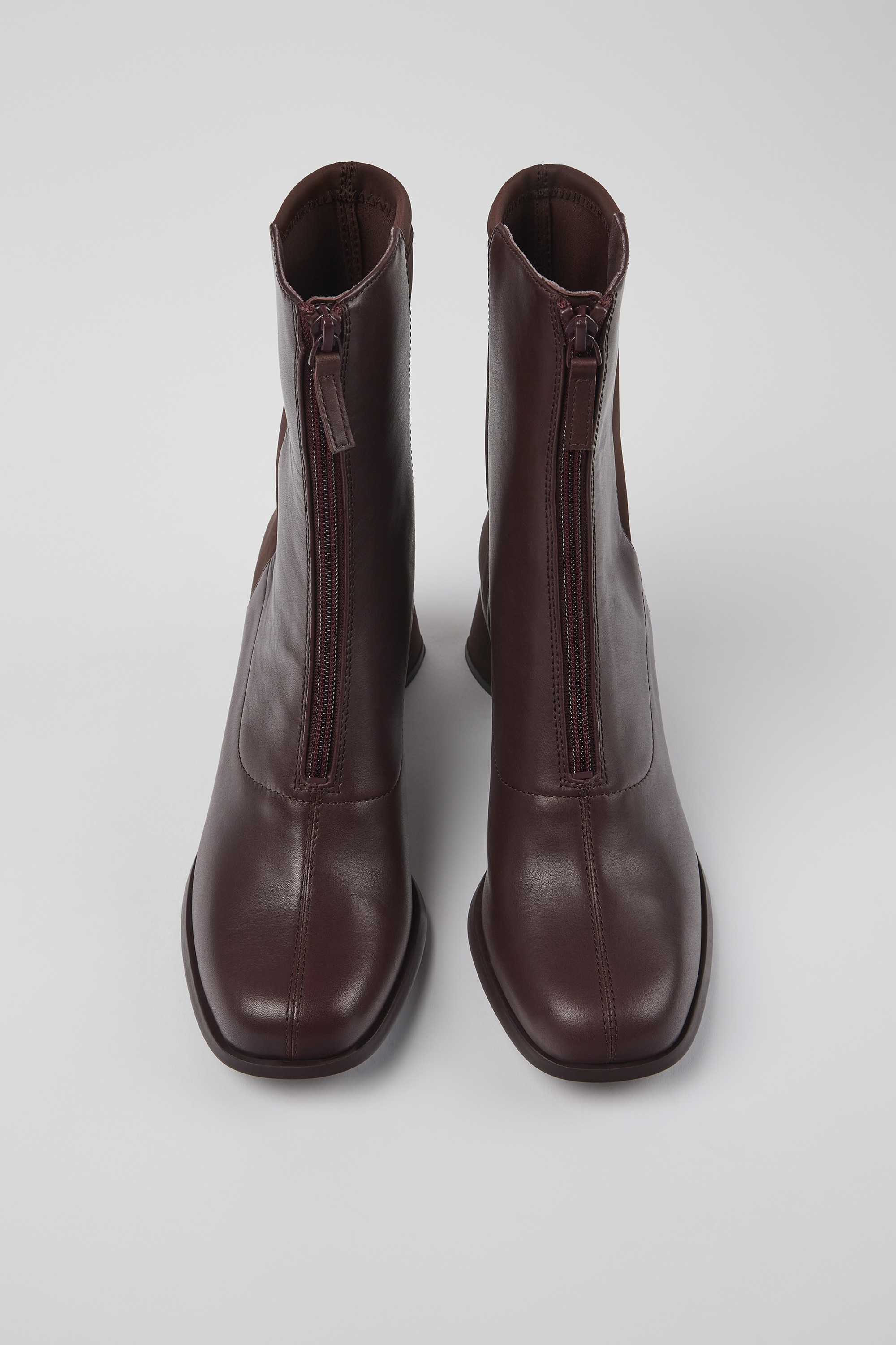 Kiara - Burgundy leather and recycled PET boots for women