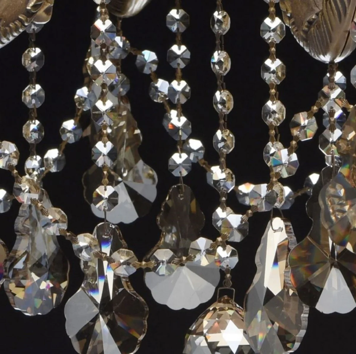 Casa Padrino araña de luces barroco de lujo bronce Ø 100 x A. 240 cm - Magnífica lámpara de araña de latón con cristal de alta calidad - Muebles Barrocos