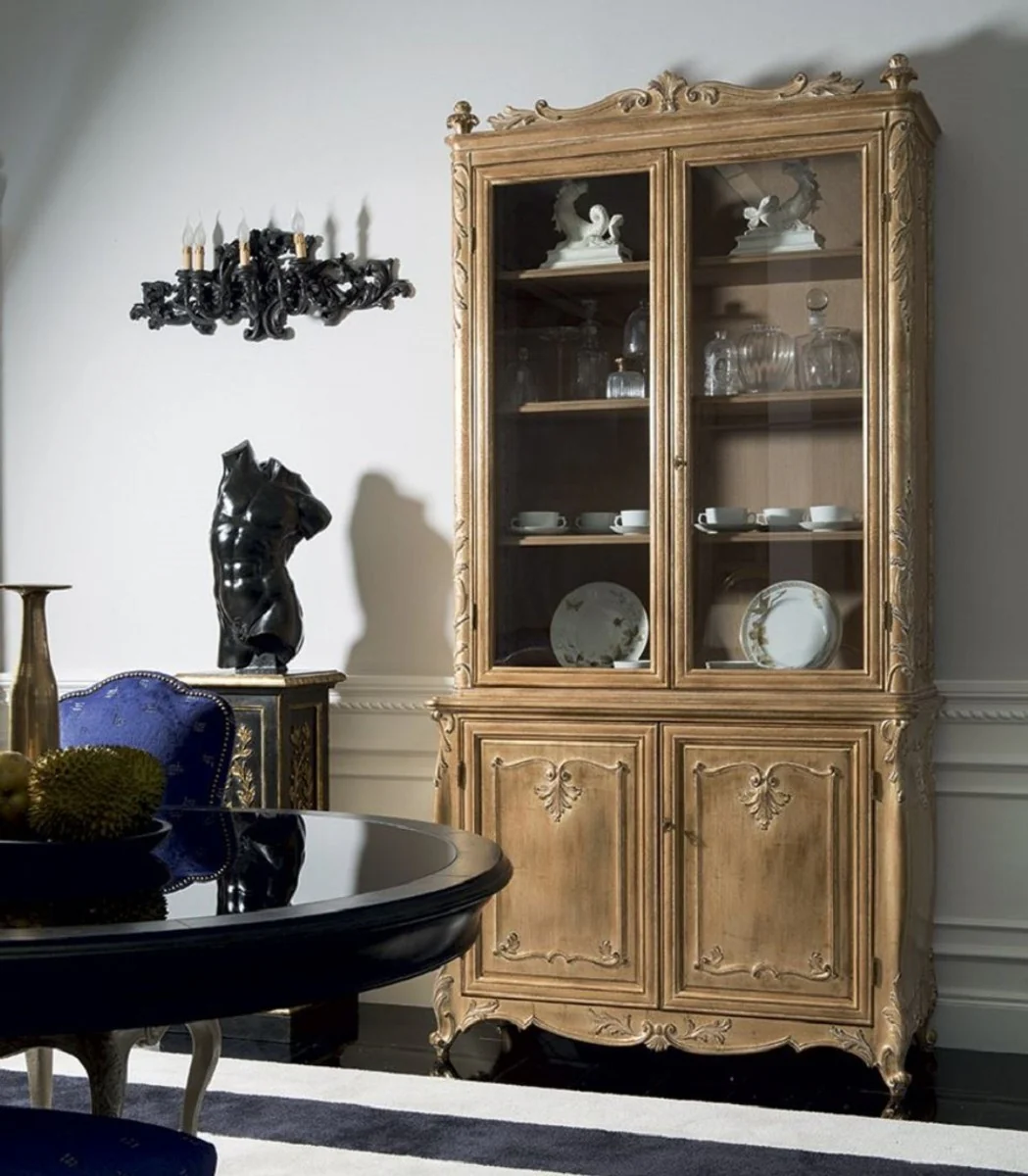 Casa Padrino l¨¢mpara de pared doble barroco de lujo negro antiguo 91 cm - Hecho en Italia