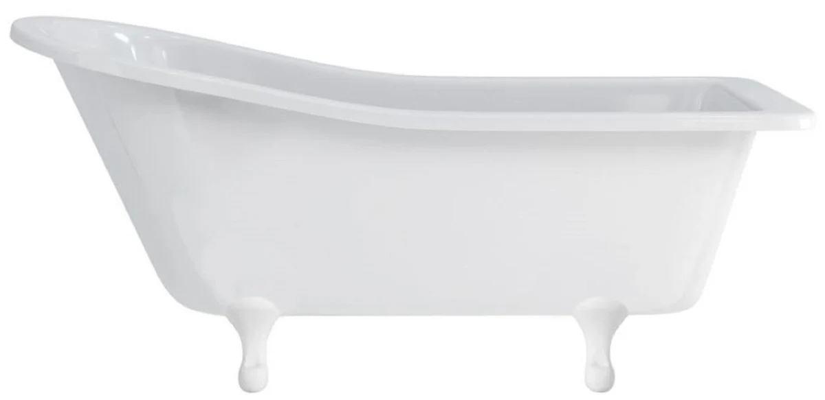 Casa Padrino bañera Art Nouveau de lujo blanco / blanco 169 x 73 x A. 77 cm - Bañera acrílica retro independiente - Muebles de baño retro nostálgicos