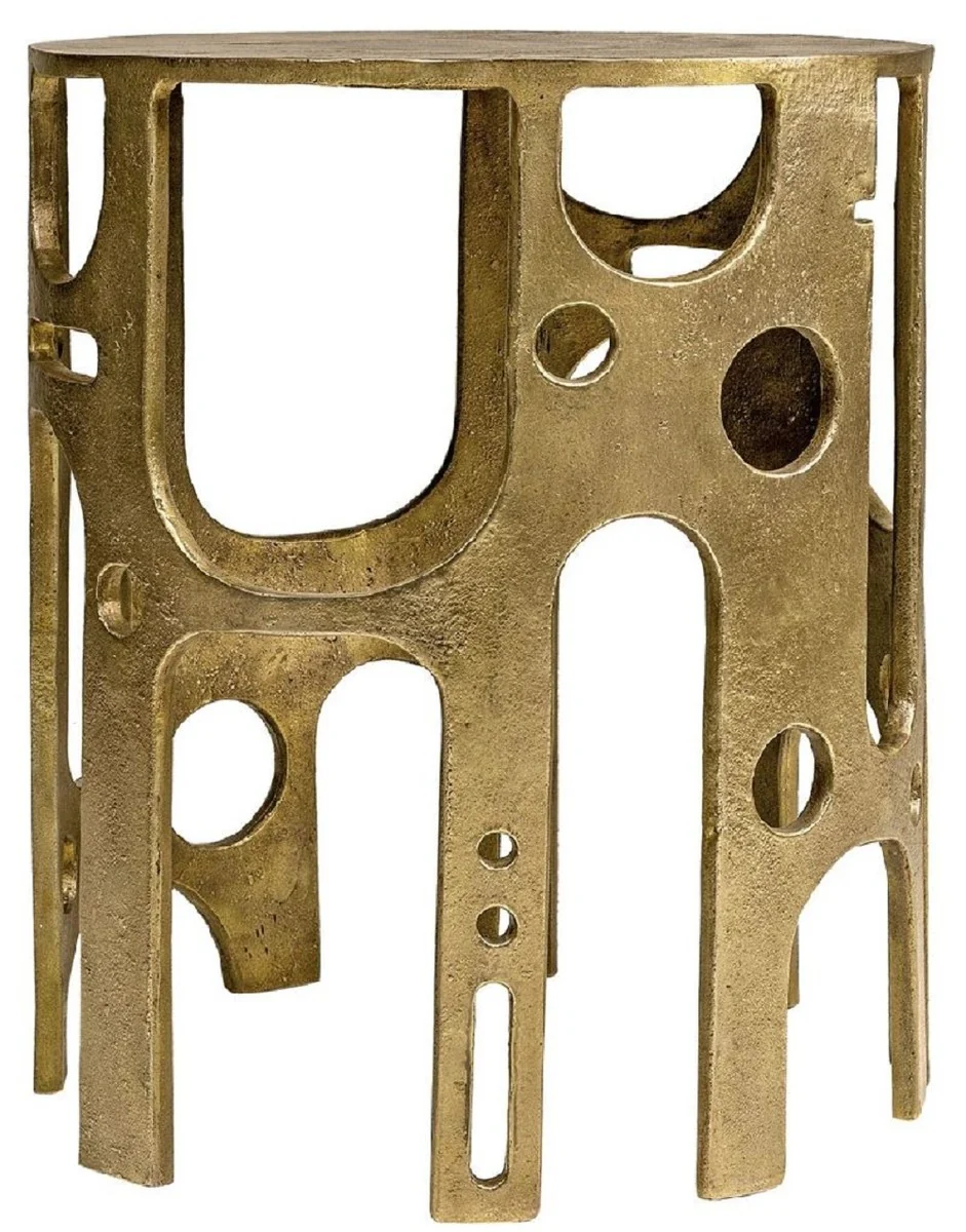 Casa Padrino mesa auxiliar de dise?o bronce ? 50 x A. 60 cm - Mesa redonda de aluminio - Muebles de sal¨®n - Muebles de lujo - Muebles de dise?o - Interiores de lujo - Interiores de dise?o